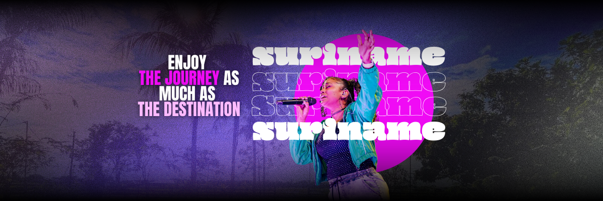 Suriname-born singer Ilaisa performing live beneath inspirational quote, hero image for her About page